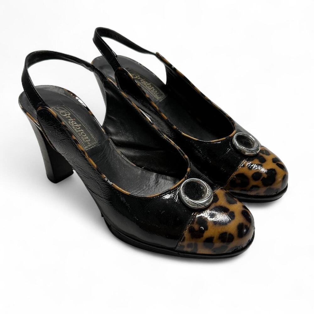 Brighton Leopard Slingback Heels BABS edition size 8 1/2